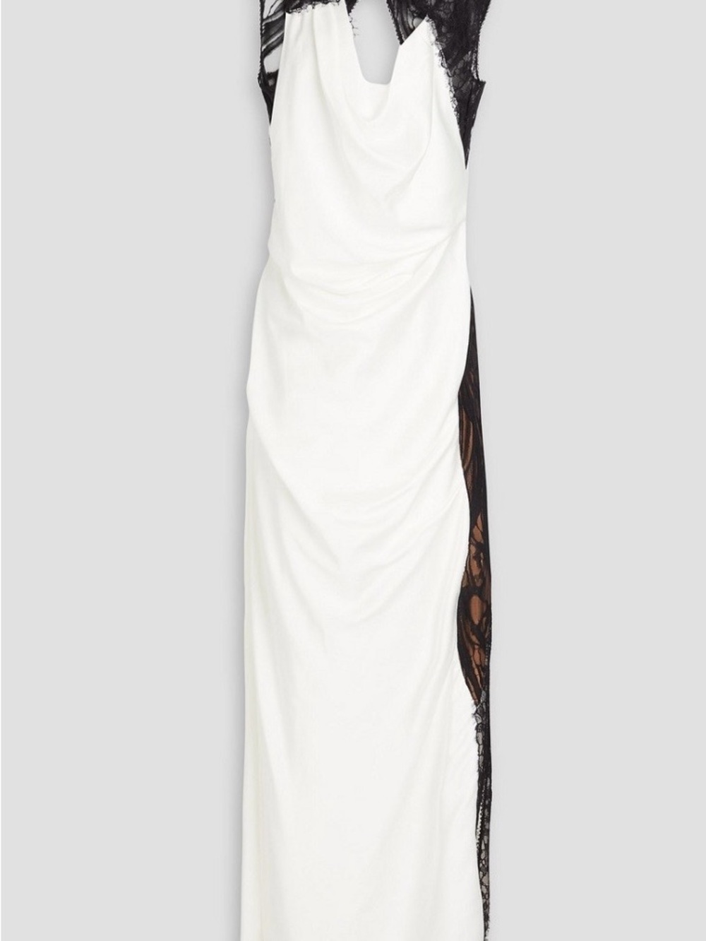 SIMKHAI Vea Black lace trim ivory dress 6 medium new tags $895 Revolve